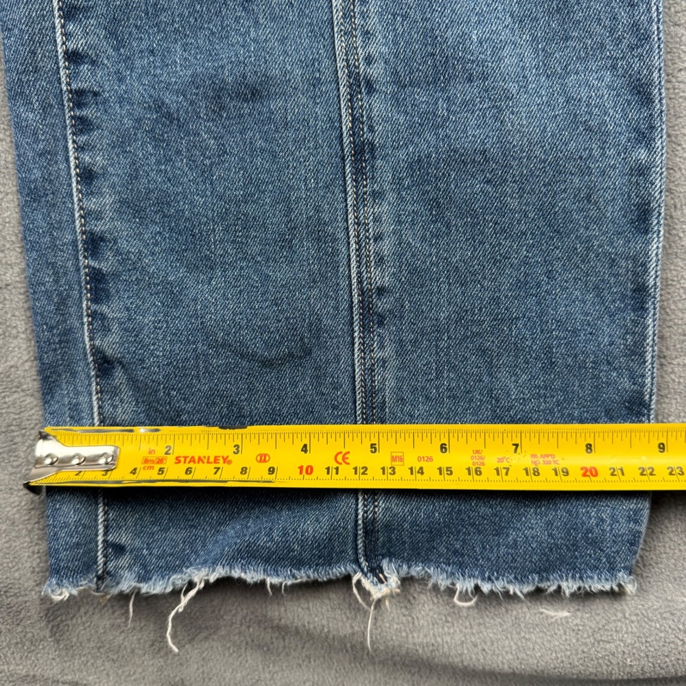 American Eagle Low-Rise Baggy Straight Seamed Distressed Jeans Womens 8 Regular - Picture 6 of 12